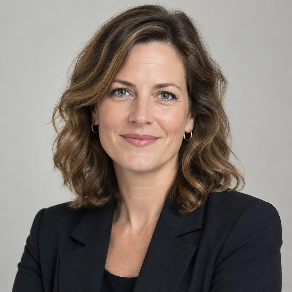 Portrait of a woman with wavy hair smiling